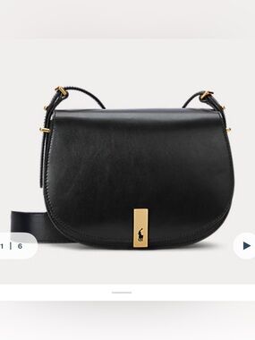 Polo by Ralph Lauren  Leather Saddle Bag (Large) with Gold Hardware